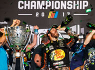 Martin Truex Jr. after winning the 2017 NASCAR Cup Championship. Source: Imagn